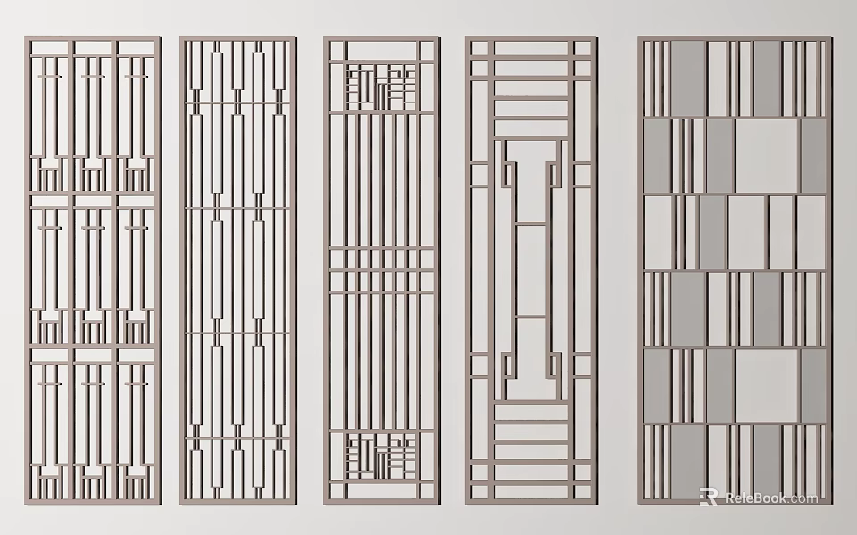 Stylish Metal Screen Partitions For Interior Decoration 3d model