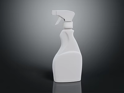 White Plastic Spray Bottle Ideal For Household Cleaning And Disinfecting Tasks 3d model