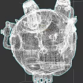 Steampunk Mechanical Helmet With Golden Skull Design For Game And Cinematic Characters