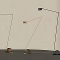 Modern Floor Lamps With Sleek Long Poles And Square Bases In Gold And Black