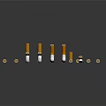 Scattered Cigarette Butts With Ash And Filters On Dark Surface