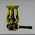Military Weapon With Yellow Mechanical Multi Legged Tripod Structure Top Platform And Barrel 3d model
