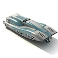 Futuristic Sci Fi Vehicle With Streamlined Design Gray White Exterior And Cockpit