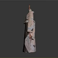 Elegant Pink Kimono Design With Brown Belt And Decorative Details