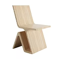 Wooden Leisure Chair Modern Minimalist Design With Unique Geometric Base Light Wood Finish Ergonomic Seating