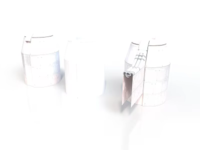 White Paper Craft Spacecraft Models With Folded Structural Design For Cosmic Exploration 3d model