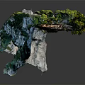 Ancient Ruins Site Surrounded by Lush Green Vegetation and Trees