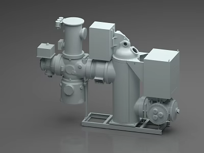Industrial Equipment Featuring Metal Motor Casing Base Frame And Mechanical Components 3d model