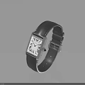 Elegant Fashion Watch With Black Leather Strap And Square White Dial