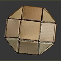 Handmade Brown Cardboard Geometric Polyhedron Craft Model Assembled Structure 3d model