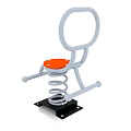 Kids Building Blocks Spring Seat Structure With Orange Seat White Frame Black Base Toy