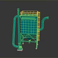 Industrial Dust Collector Equipment With Green Body Yellow Ladder And Curved Pipes