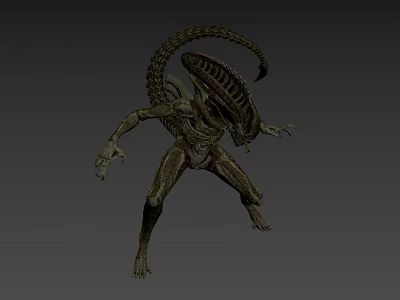 Alien Themed Decorative Ornament Set With Long Tail Exoskeleton Design For Home Decor 3d model
