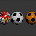 Colorful And Classic Soccer Balls Sports Equipment With National Flags Black White And Adidas Design