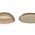 Stylish Round Textured Beige Ceiling Light With Warm Illuminated Glow 3d model