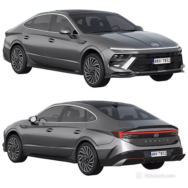 Hyundai Sedan Two Angles View With Sleek Design 3d model 