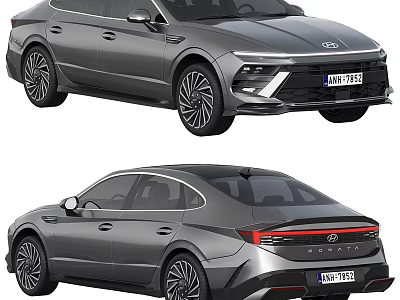 Hyundai Sedan Two Angles View With Sleek Design 3d model