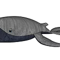 Adorable Gray Plush Whale Stuffed Toy Soft Huggable Doll For Kids