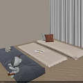 Minimalist Room Setup With Floor Cushions Plush Toy And Wooden Flooring