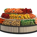 Shelf Display Cabinet Vegetable and Fruit Rack Round Vegetable and Fruit Rack Vegetable Rack 3d model