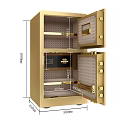 Golden Commercial Safe With Open Door Internal Compartments Electronic Lock And Secure Dimensions