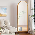 Modern Log Bookshelf Mobile Floor Fitting Mirror Magazine Rack Decorative Rack 3d model