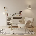 Cozy Modern Leisure Chair With Floor Lamp Side Table And Decorative Rug