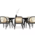 Quiet table and chair combination 3d model