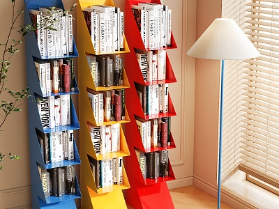 Memphis Bookshelf Storage Rack model