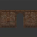 Brick Archway Decorative Structure With Stacked Bricks And Arched Opening For Architectural Scene Design