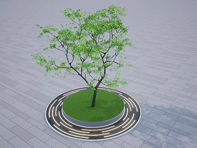 Modern Tree Pool Landscape Seat Tree Pool Planting Pool Waterscape Community Entrance Pavement Square Greening Waterscape 3d model