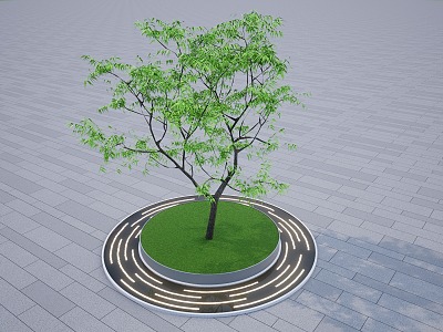 Modern Tree Pool Landscape Seat Tree Pool Planting Pool Waterscape Community Entrance Pavement Square Greening Waterscape 3d model