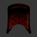 Swan Themed Chair With Dark Red Upholstery And Diamond Stitching Design