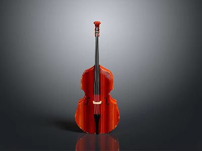 Classic Red Wooden Cello With Shiny Finish As Elegant Musical Instrument For Home 3d model
