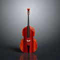 Classic Red Wooden Cello With Shiny Finish As Elegant Musical Instrument For Home