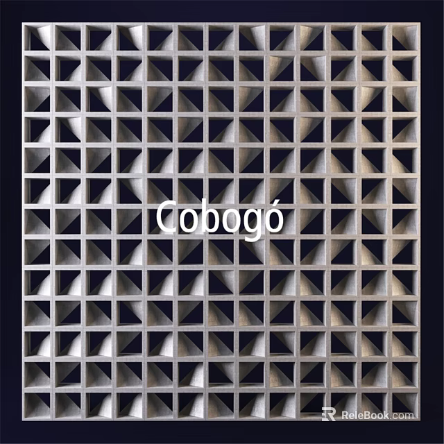 Modern Cobogó Wall Decor With Geometric Grid And Triangular Hollow Design 3d model 