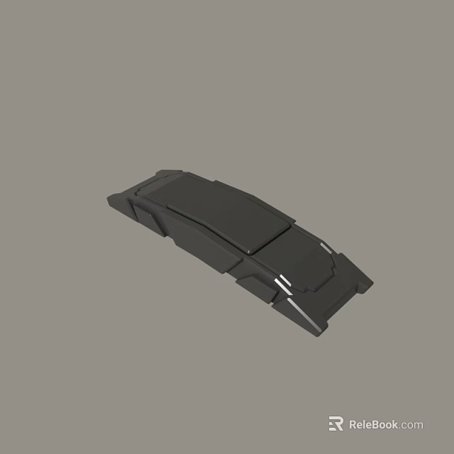 3D Designed Black Mechanical Cover With Smooth Curves And Sharp Edges 3d model 