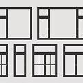 Multiple Black Framed Windows With Various Styles And Transparent Glass Panels 3d model