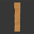 Egyptian Style Decorative Structure with Stacked Stone Blocks Winged Top Ornament and Circular Center Design