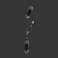 Futuristic Sci Fi Blades With Neon Colored Edges And Metallic Handles Set of Three