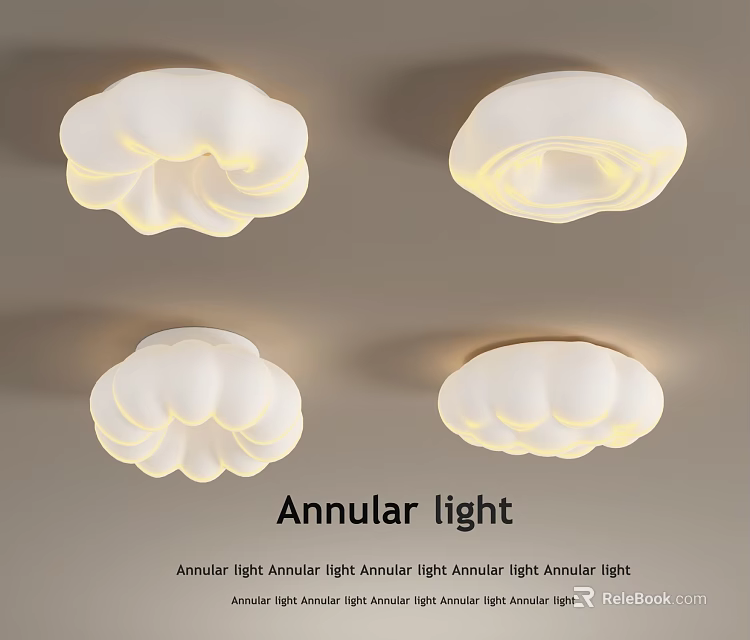 Elegant Modern Annular Ceiling Light With Soft Warm Glow And Stylish Design 3d model