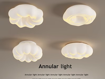 Elegant Modern Annular Ceiling Light With Soft Warm Glow And Stylish Design 3d model