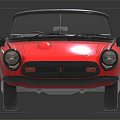 Vintage Red Convertible Car With Classic Body Design And Open Top