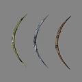 Decorative Bow Weapons With Green Silver Brown Elaborate Designs And Crafted Details