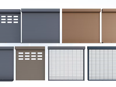Roller Shutters In Multiple Colors With Various Design Patterns And Styles 3d model