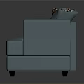 Modern Light Blue Sectional Sofa With Leopard Print And Solid Cushions
