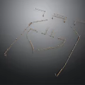 Modern Metal Frame Structure With Geometric Lines And Decorative Components