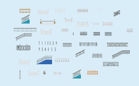 Railing multi-guardrail fence 3d model