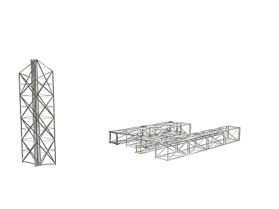 Industrial Metal Tower And Horizontal Framework Structure With Steel Truss Components 3d model