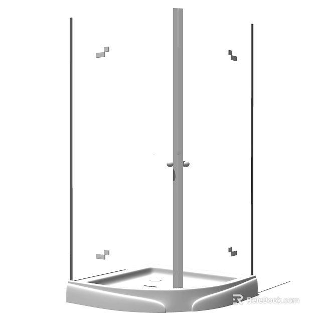 Modern Shower Sauna Glass Enclosure Design With Transparent Door And Metal Frame 3d model 